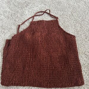a new day Rust Smocked Halter Top
